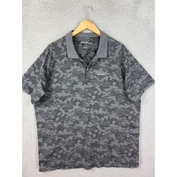 Eddie Bauer Other - Eddie Bauer Polo Shirt Mens XL Gray Camo FreeDry Performance Hiking Outdoor Mens